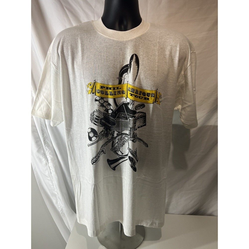 Vintage 1990 Phil Collins Serious Tour Tee  XL Brand New Never Worn Rare